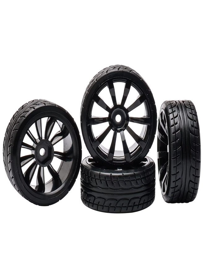 Rowiz 1/10 RC Drift Wheels 12mm Plastic RC Drift Tires & Black 10 Spokes Wheel Rims Pack of 4 - Image 5